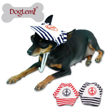 Sailor Mode Hund Haustier Hund Katze Baumwolle Hut Sport Baseball Stripe Cap mit Ohrlöchern